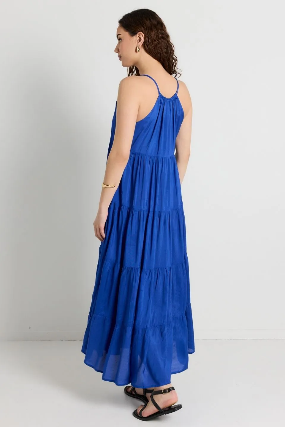 Affair Royal Blue Strappy Tiered Maxi Dress