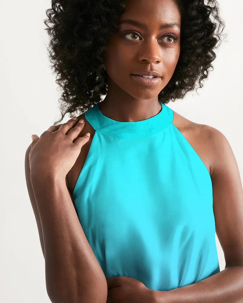 Bahama Blue Ombre Halter Dress