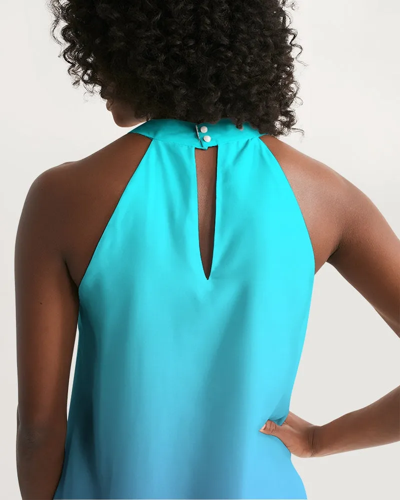 Bahama Blue Ombre Halter Dress