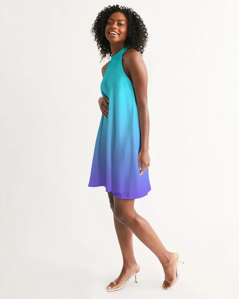 Bahama Blue Ombre Halter Dress