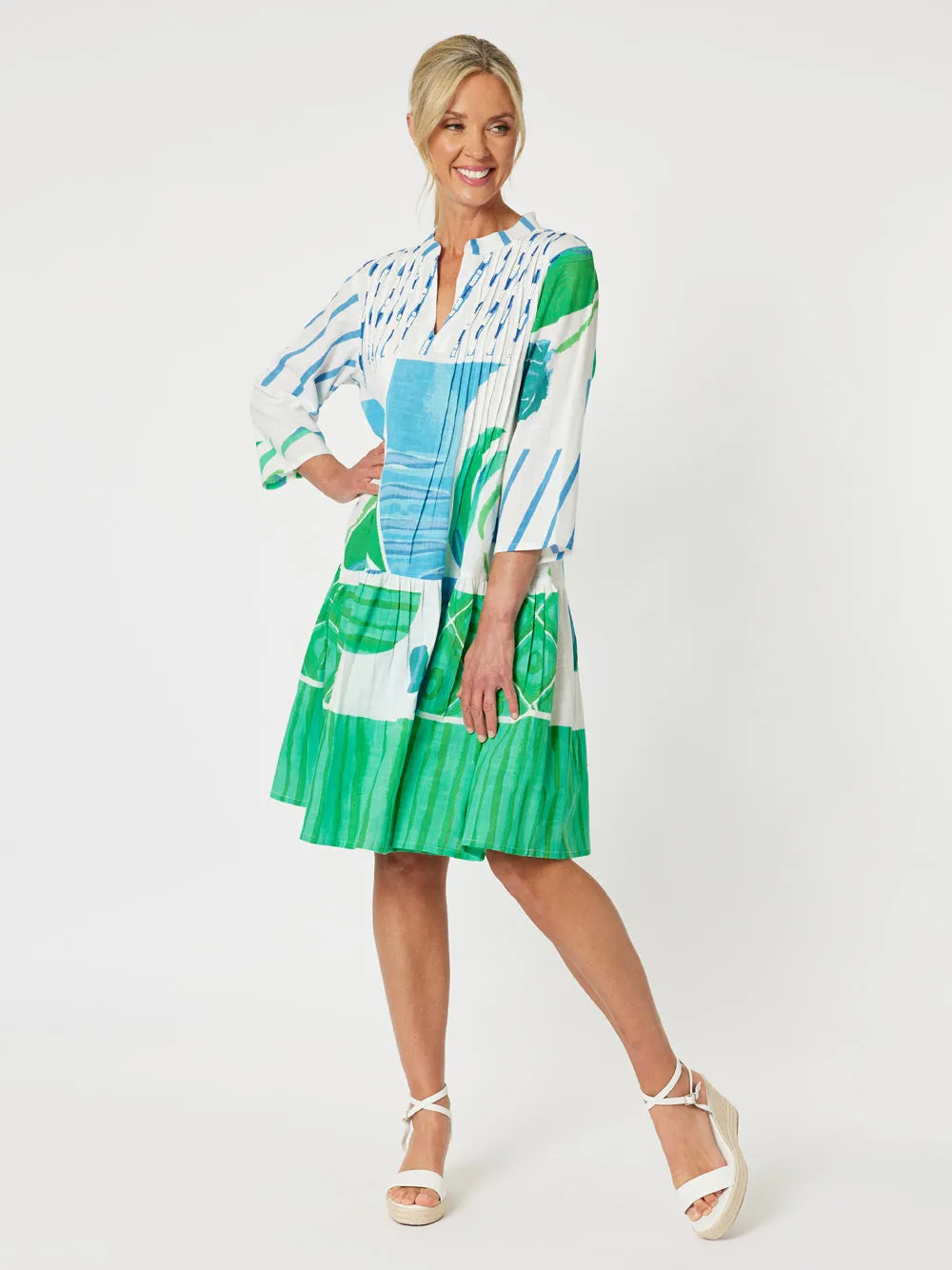 Beach Side Dress - Green/Blue