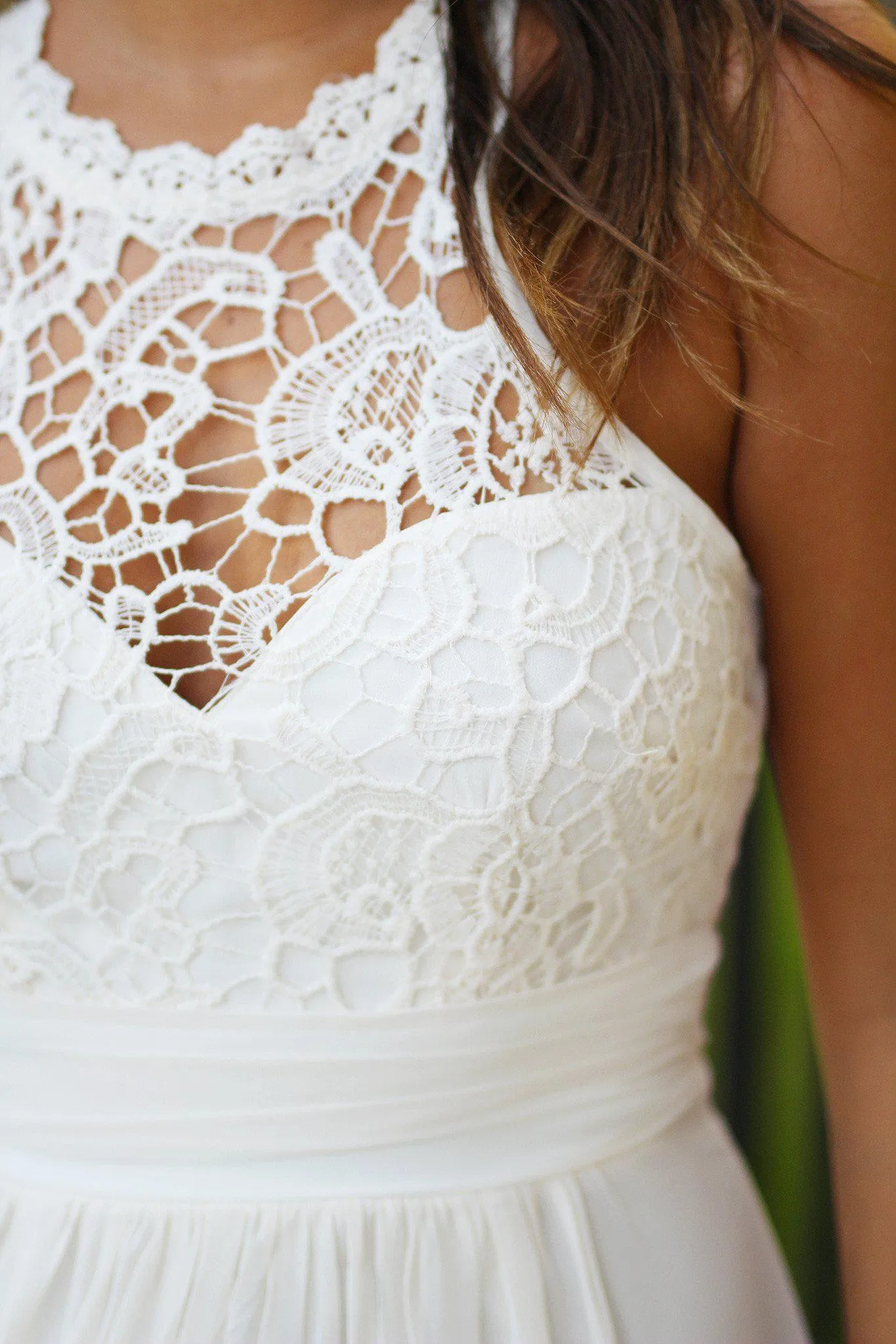 Beige Crochet Maxi Dress