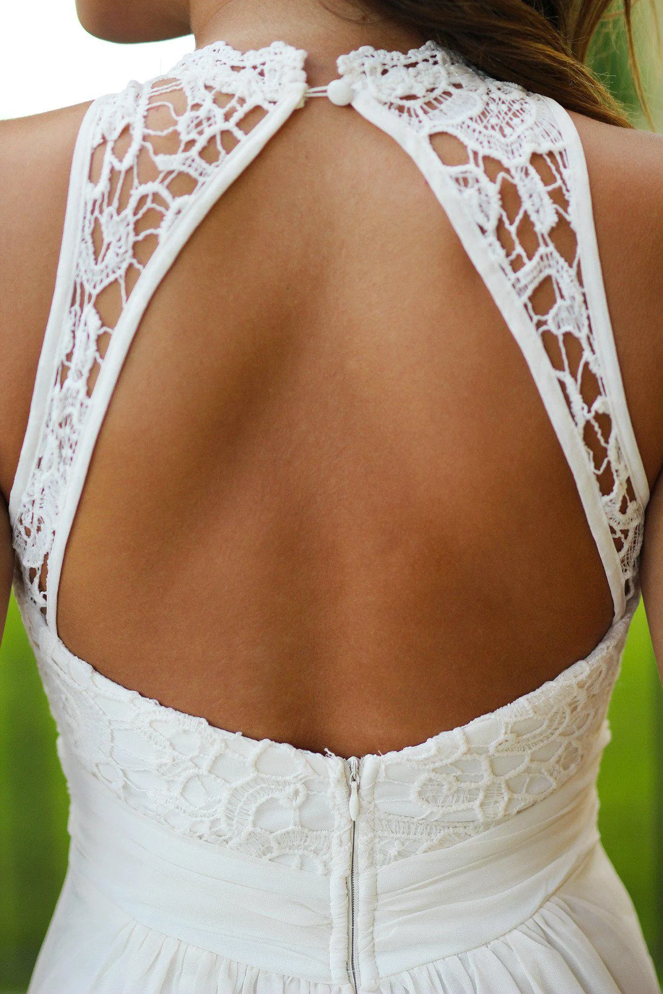 Beige Crochet Maxi Dress