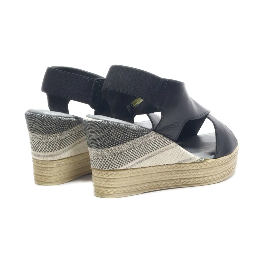 Bella Vita Wedge Sandals Leather Black Colour For Women