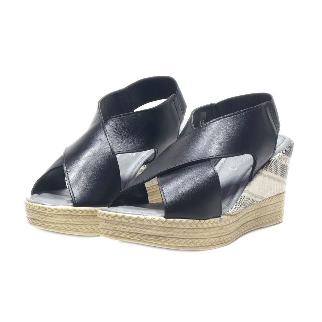 Bella Vita Wedge Sandals Leather Black Colour For Women