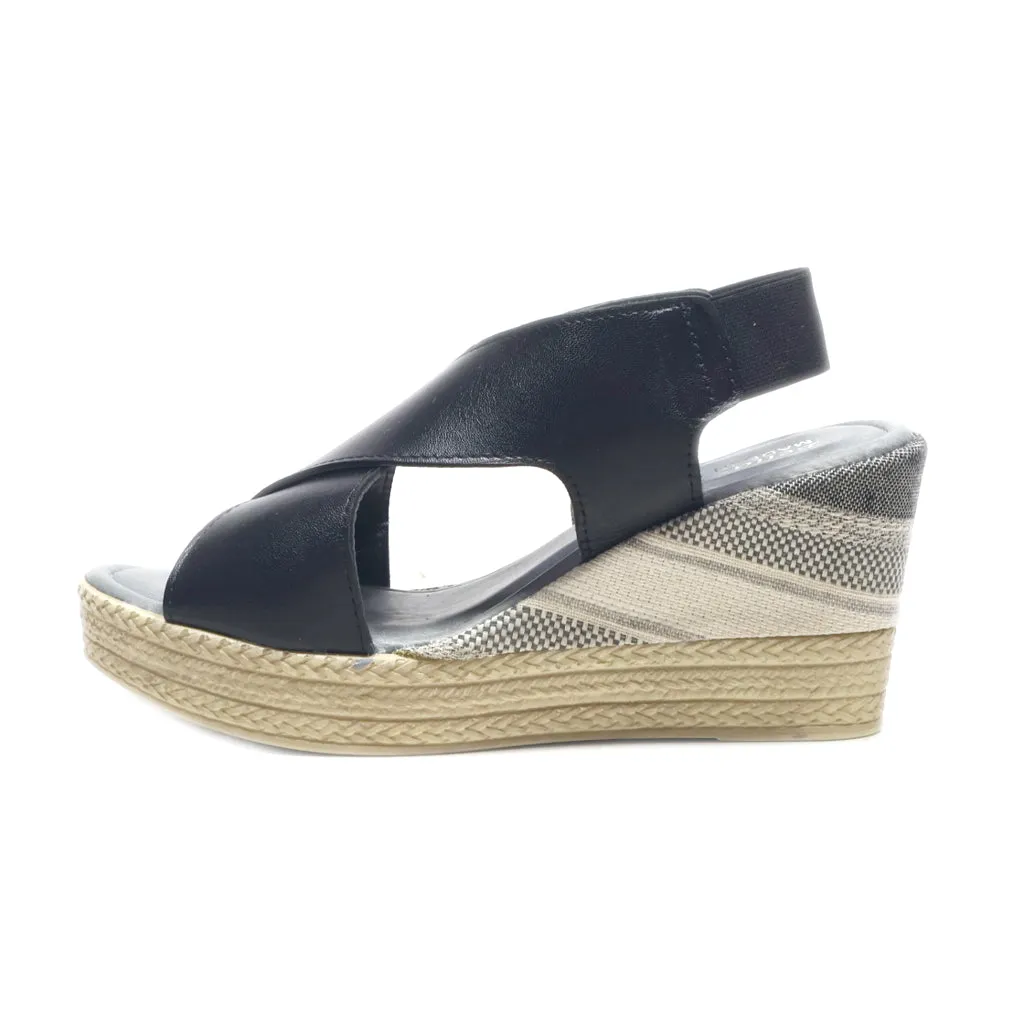 Bella Vita Wedge Sandals Leather Black Colour For Women