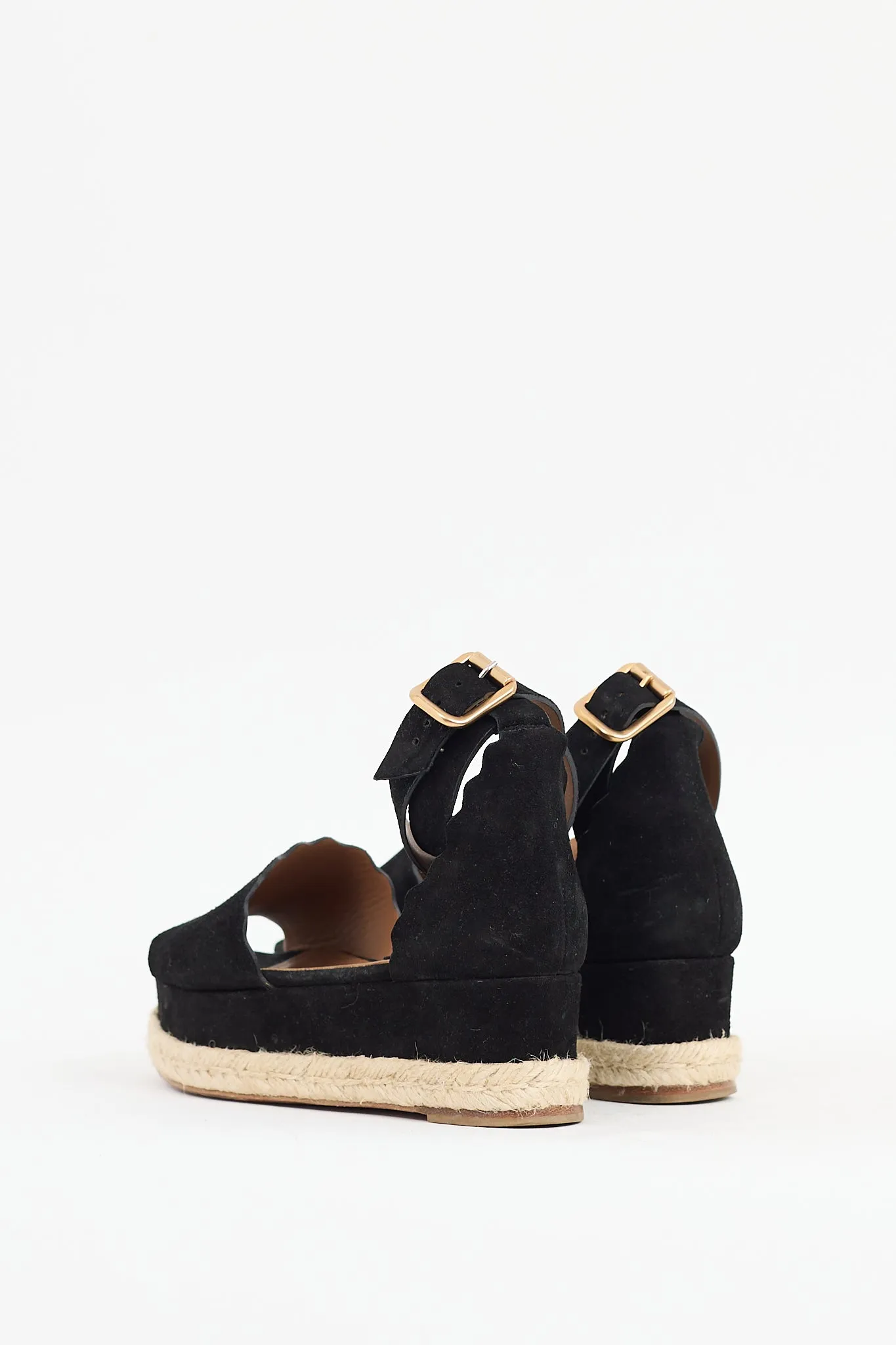 Black Suede Espadrille Sandal