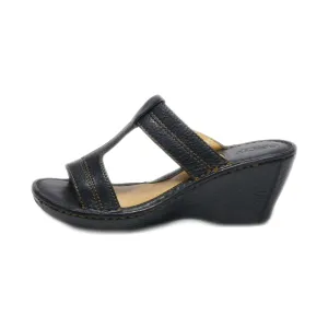 Born Wedge Sandals Leather Black Colour For Women