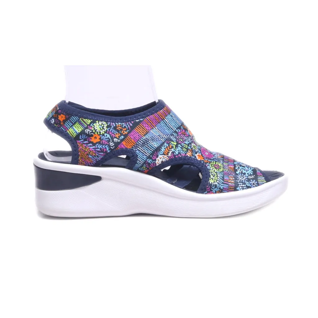 Bzees Spirit Wedge Sandals Fabric Blue Colour For Women