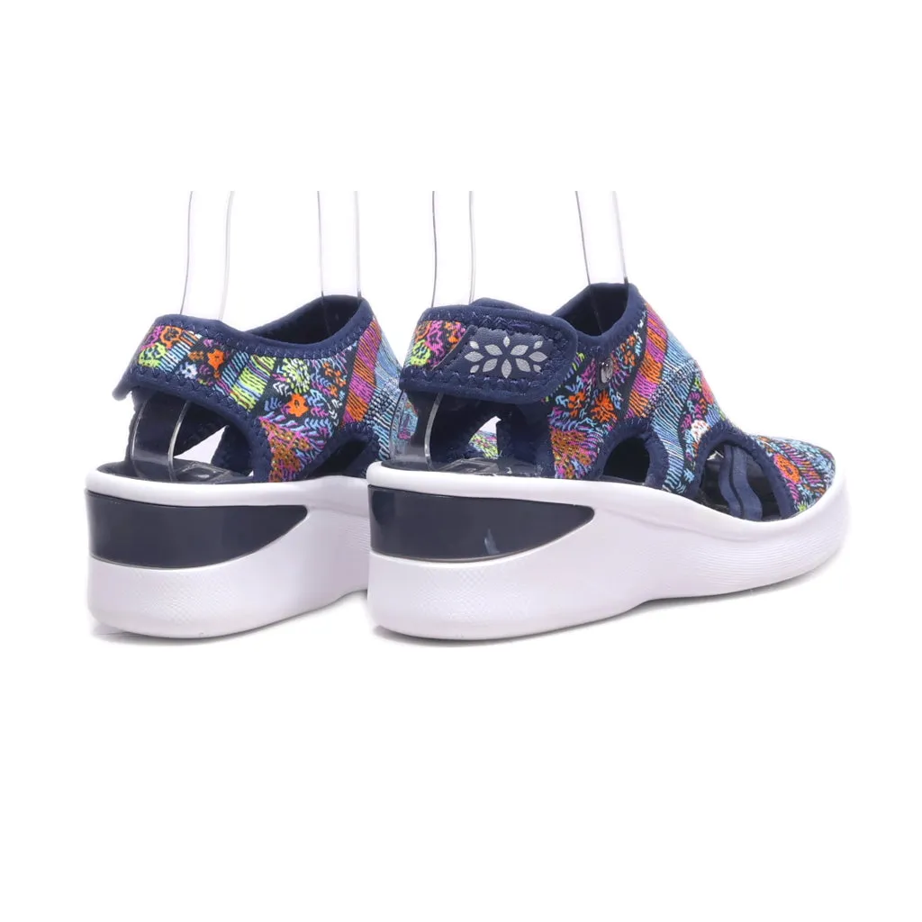 Bzees Spirit Wedge Sandals Fabric Blue Colour For Women