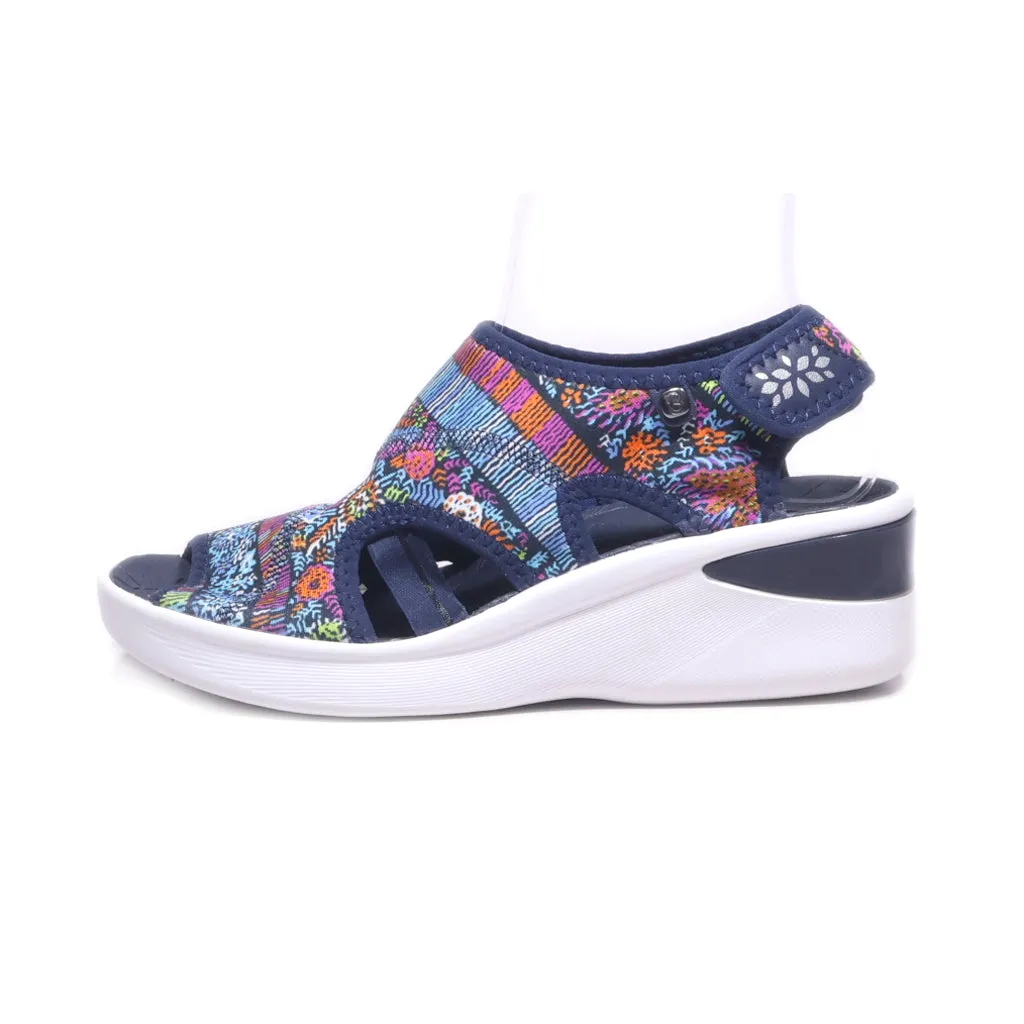 Bzees Spirit Wedge Sandals Fabric Blue Colour For Women