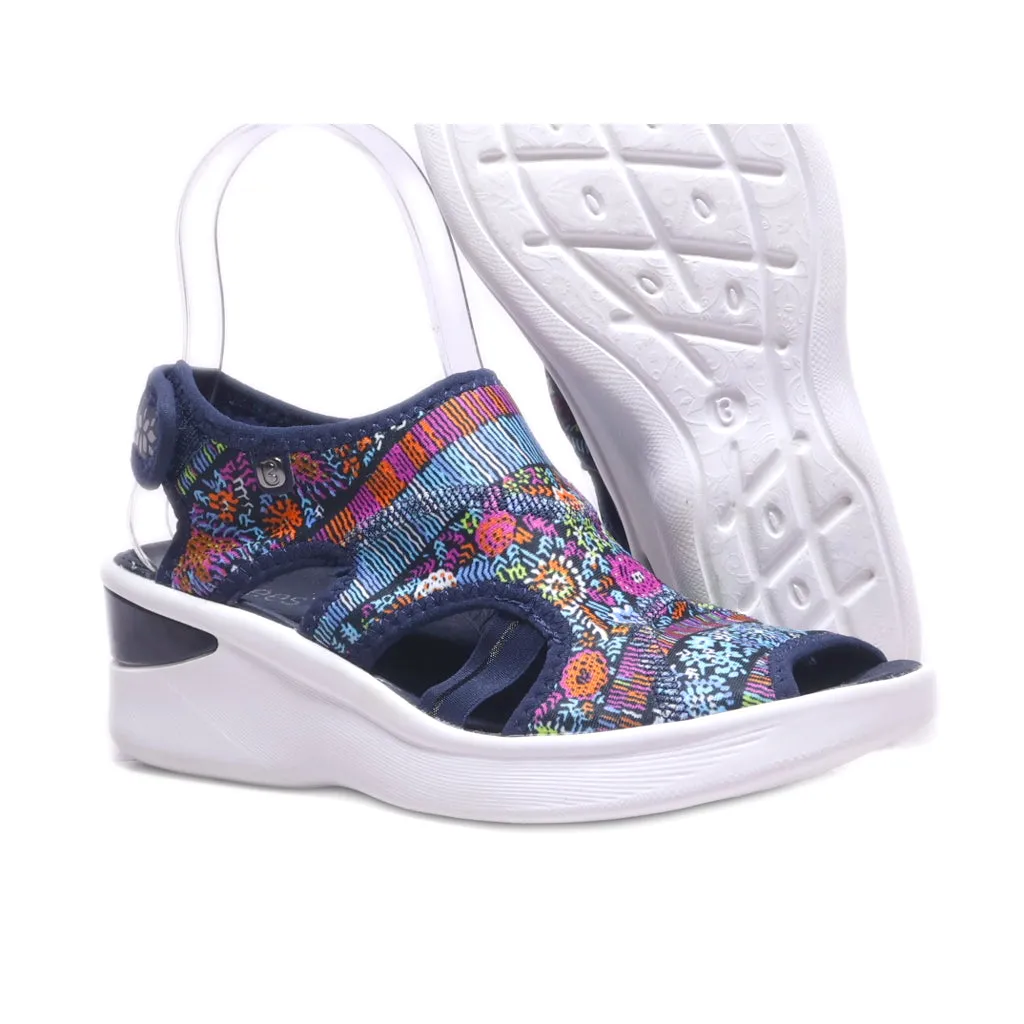 Bzees Spirit Wedge Sandals Fabric Blue Colour For Women