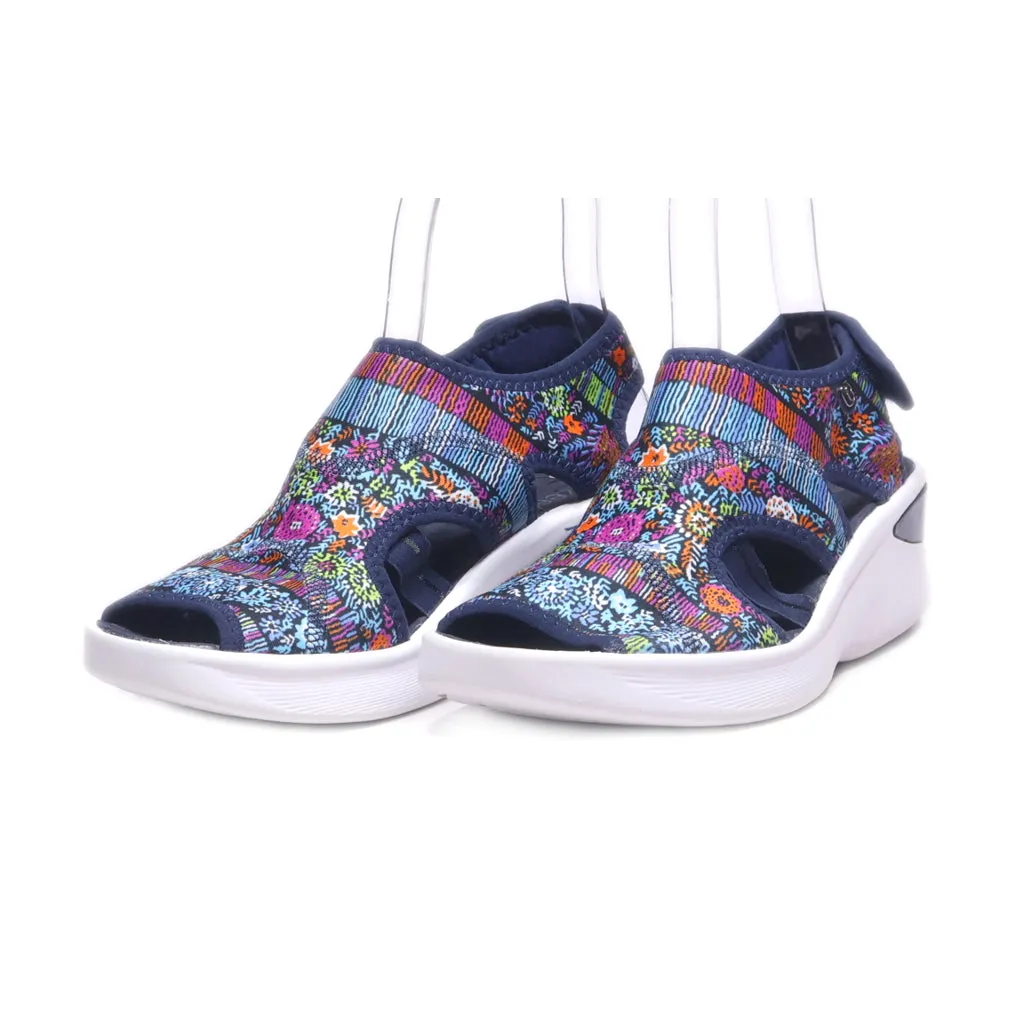 Bzees Spirit Wedge Sandals Fabric Blue Colour For Women