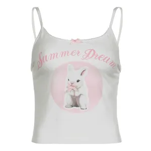 Cute Bunny Print Cami Top
