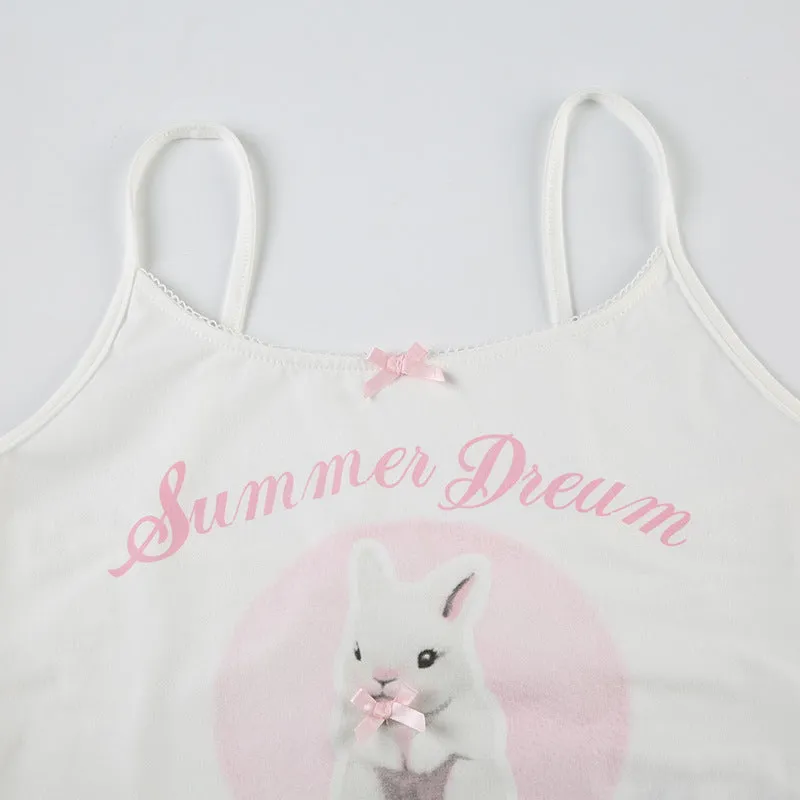 Cute Bunny Print Cami Top