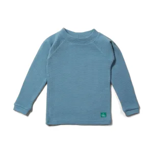 Dreamy Blue Waffle Long Sleeve Cozy Shirt