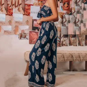 DressBetty - Fashion Bohemian Camis Crop Tops Long Pants 2 Piece Set