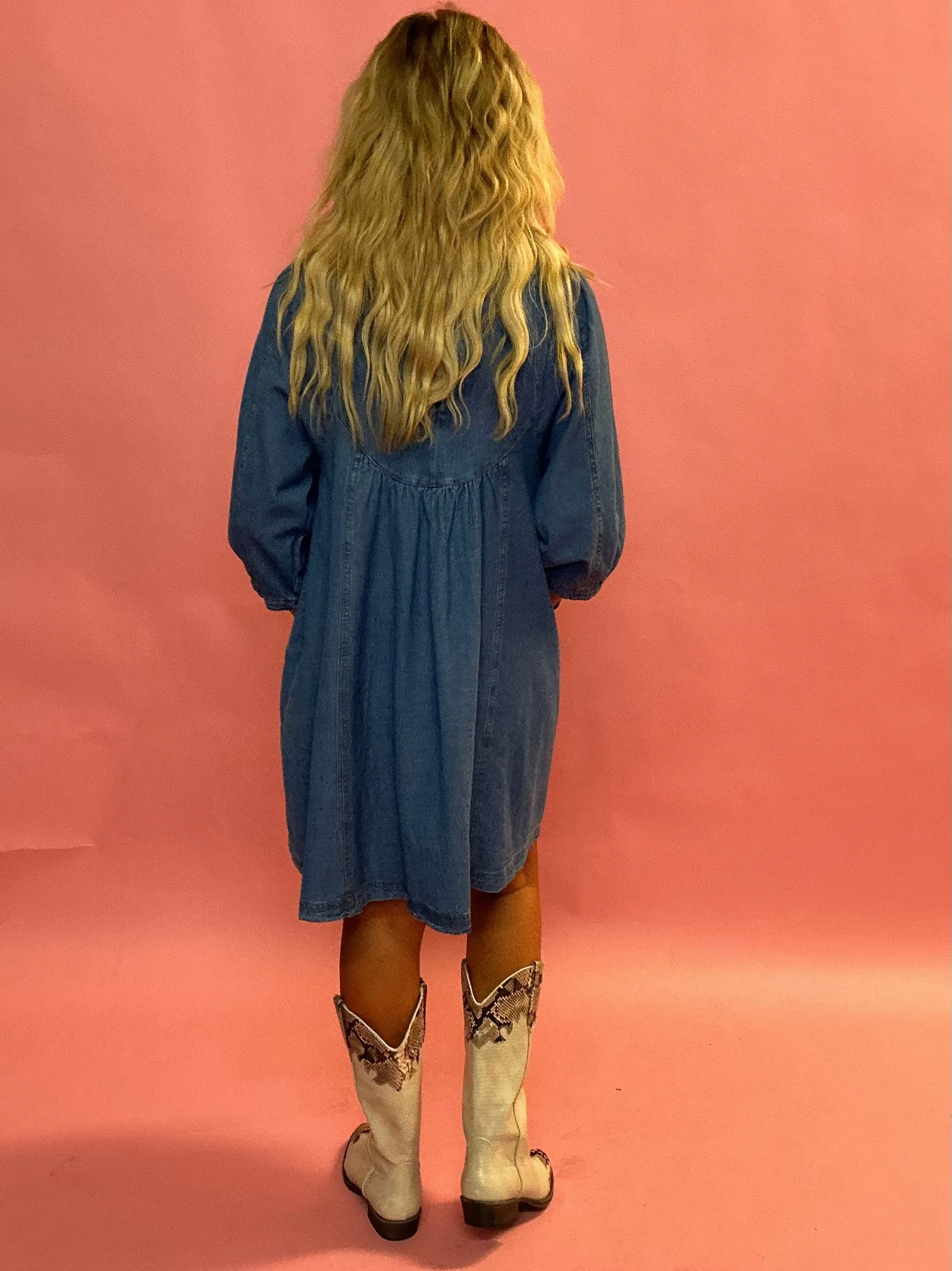 Effortless Vibe Denim Shift Dress