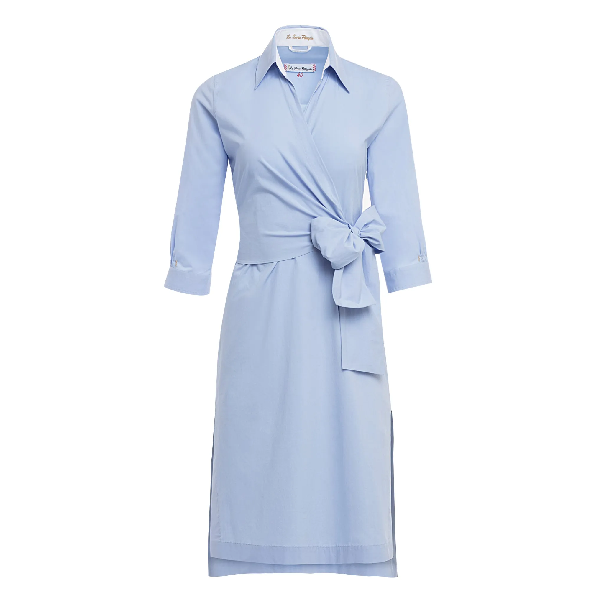 Fitted Shirt Dress - Blue