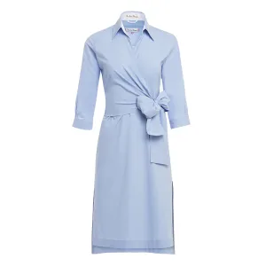 Fitted Shirt Dress - Blue