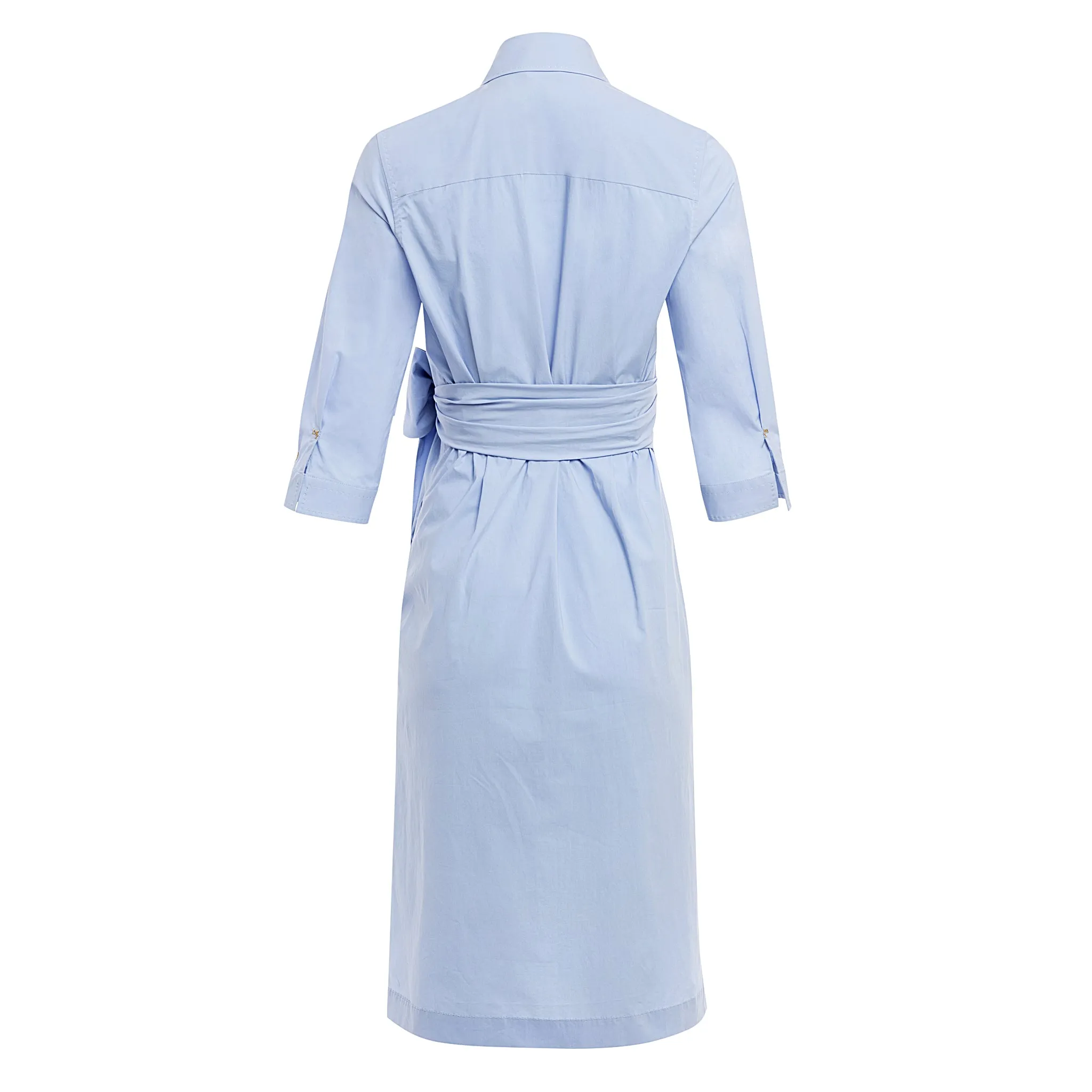 Fitted Shirt Dress - Blue
