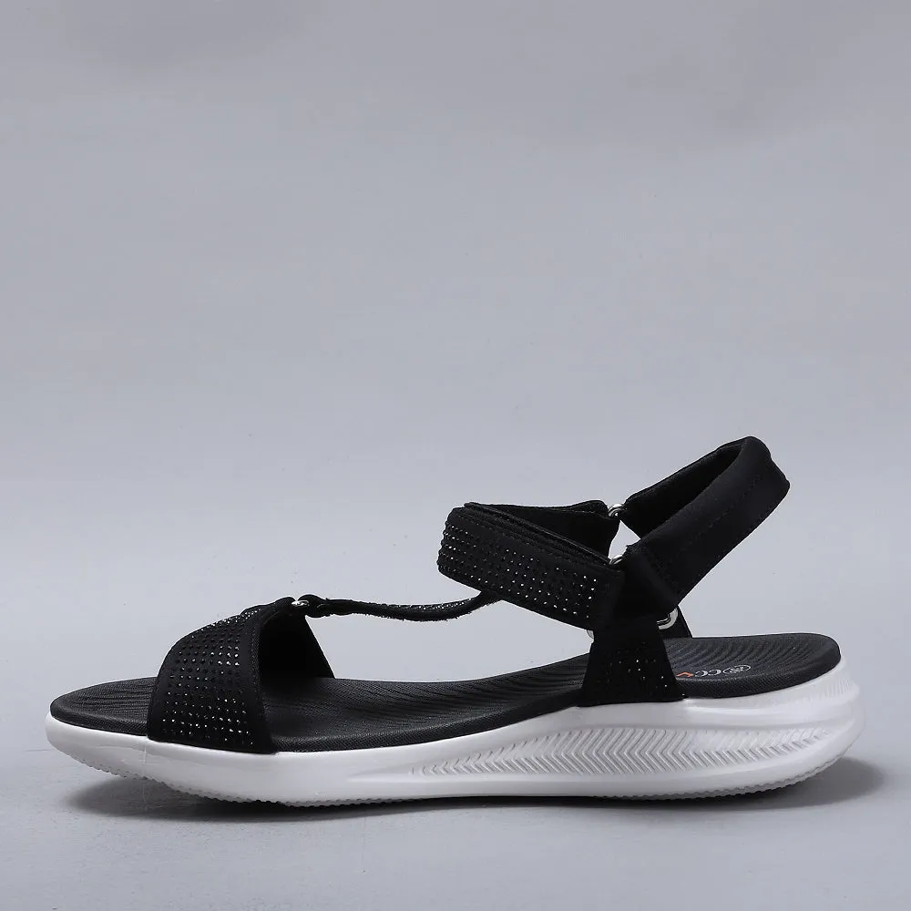 Floss - Black Diamante White Sole