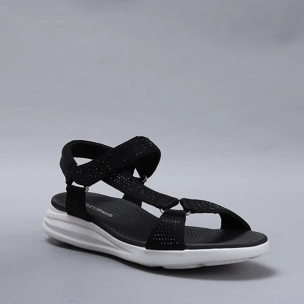 Floss - Black Diamante White Sole