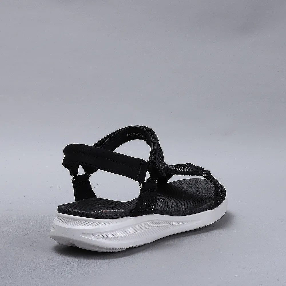 Floss - Black Diamante White Sole