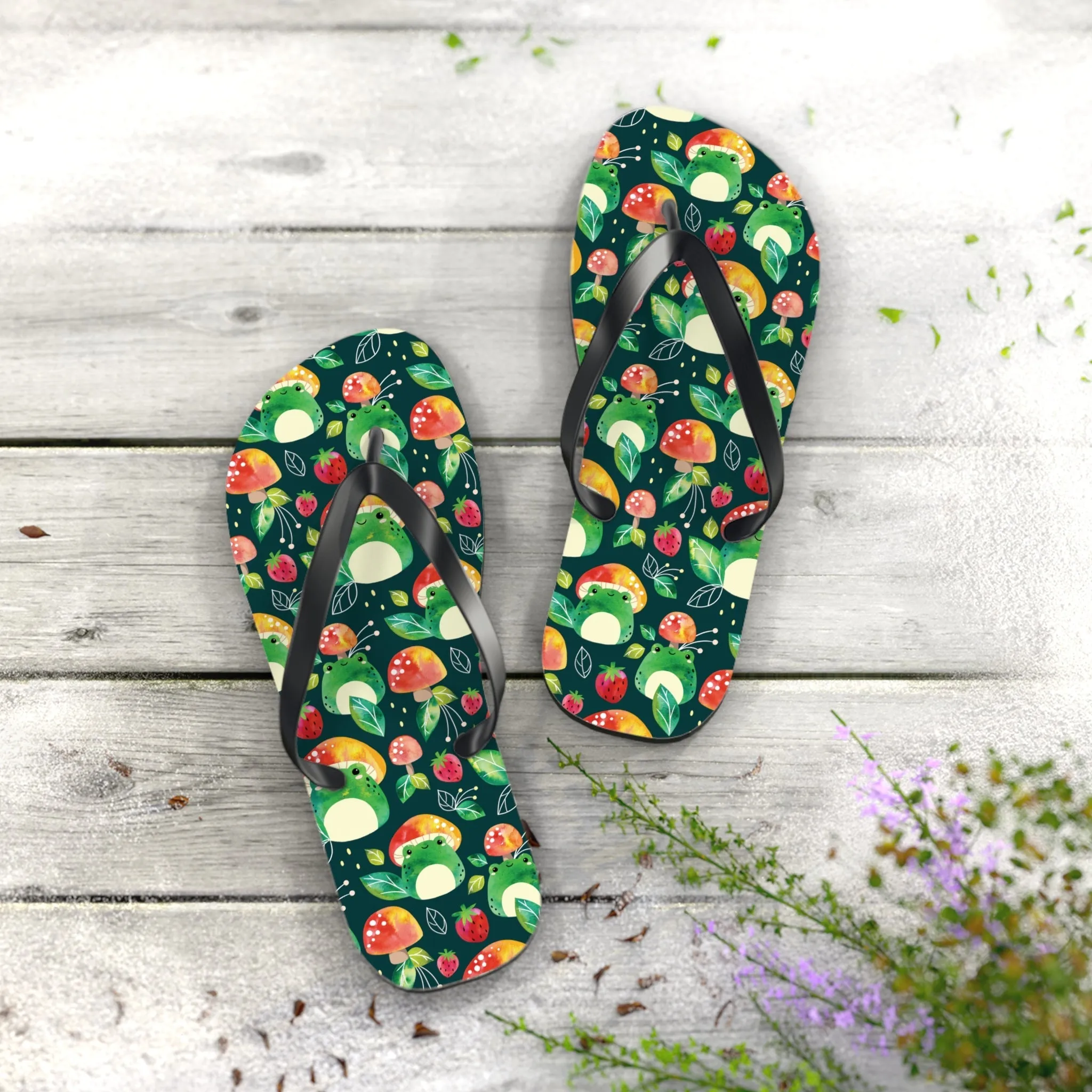 Fun Summer Flip-Flops Frog and Toad Sandals