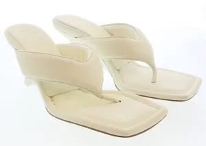 Gia Borghini Ivory Thonge Mule with Wedge 9
