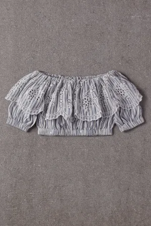 Girls Shirt Nellystella Tilly - Cotton Stripe Blue