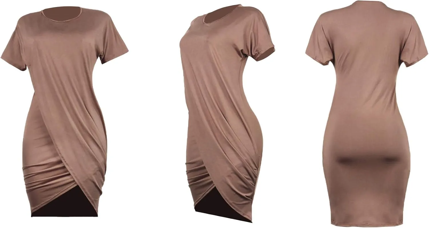 LKOUS Women's Summer Elegant Bowknot Sleeveless Ruffle Bodycon Midi Dress Plus Size S-3XL