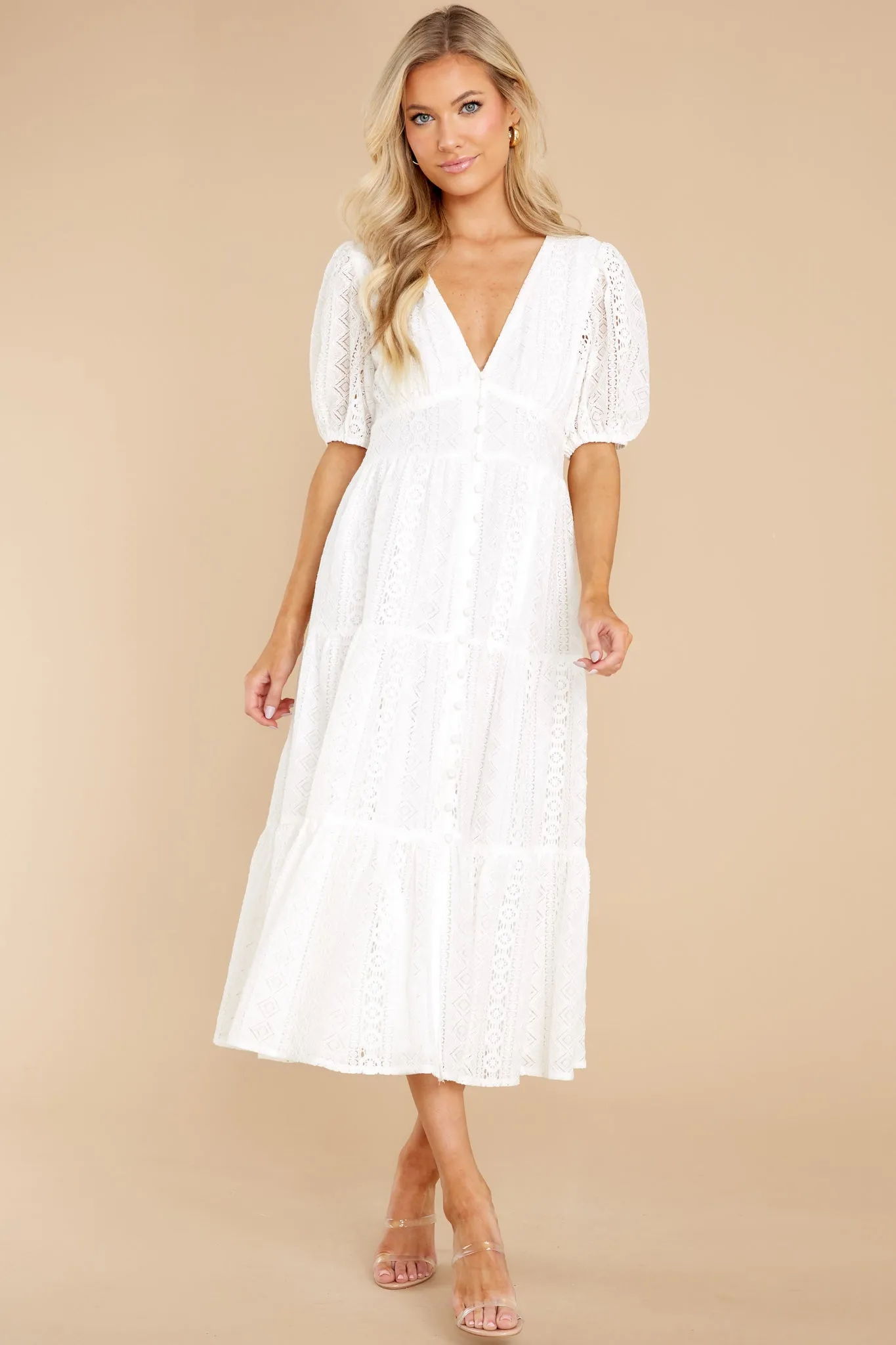 Love Like You White Lace Midi Dress