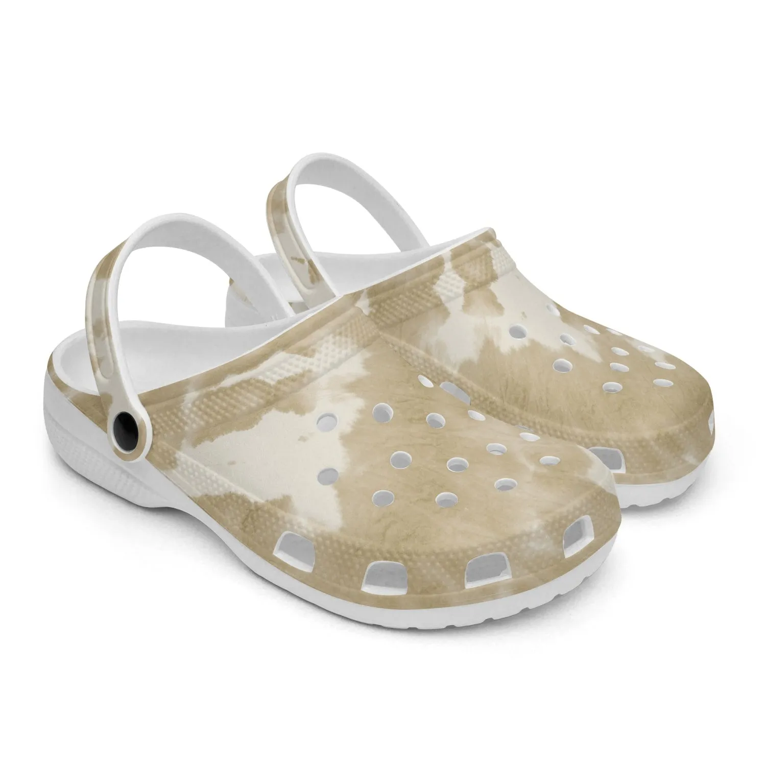 Men's Lightweight Clogs Beige Abstract