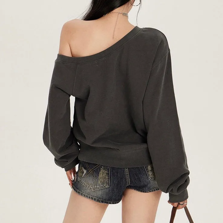 Off-Shoulder Oversized Sweatshirt