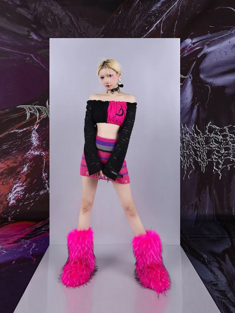 Punk off shoulder top【s0000001423】