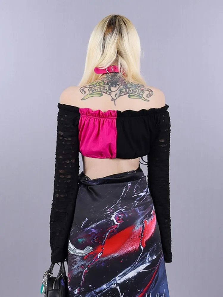 Punk off shoulder top【s0000001423】