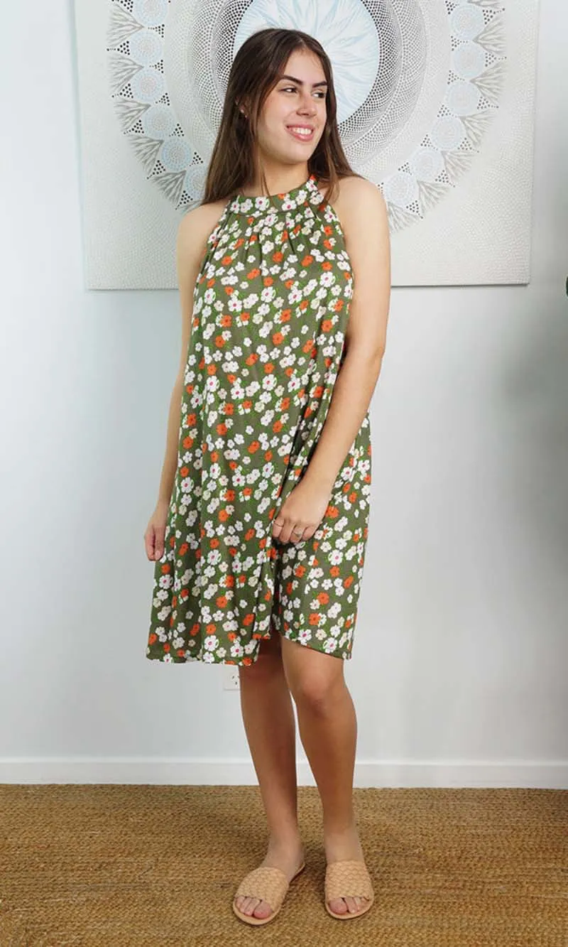Rayon Dress Short Chloe Patchouli, More Colours