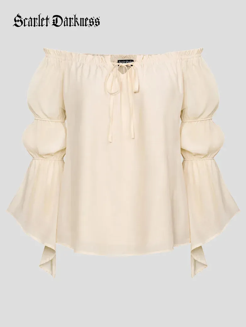 Renaissance Off Shoulder Tops Long Virago Sleeve Tops