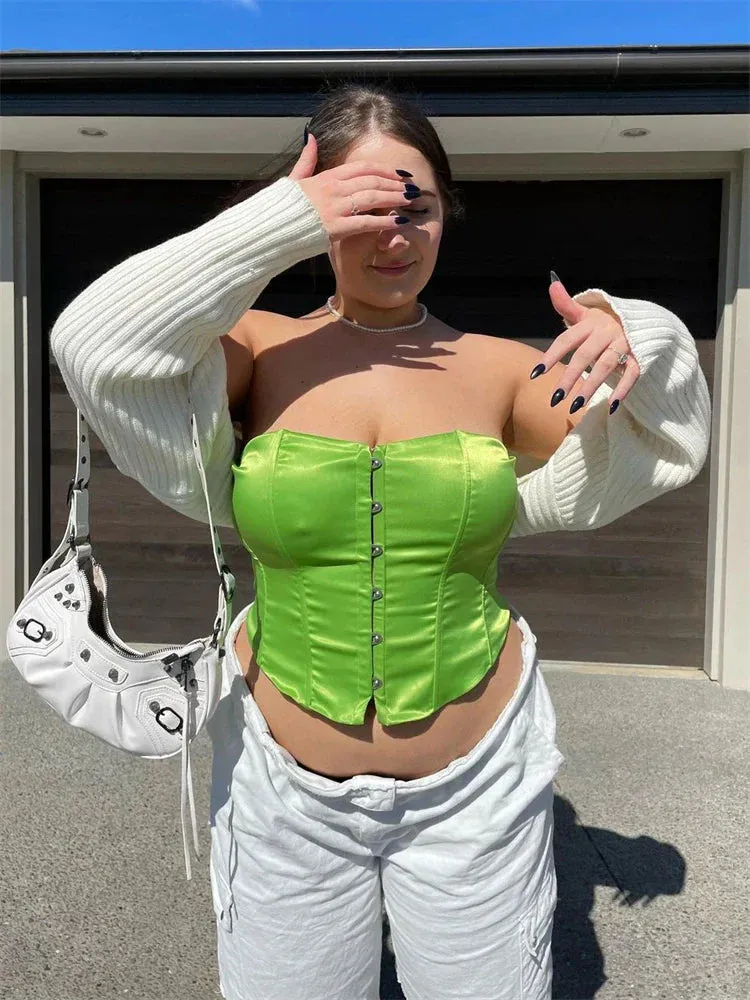 Ribbed Knit Street Shrugs Mini Summer High Casual Cardigan Y2K Crop Cropped Top
