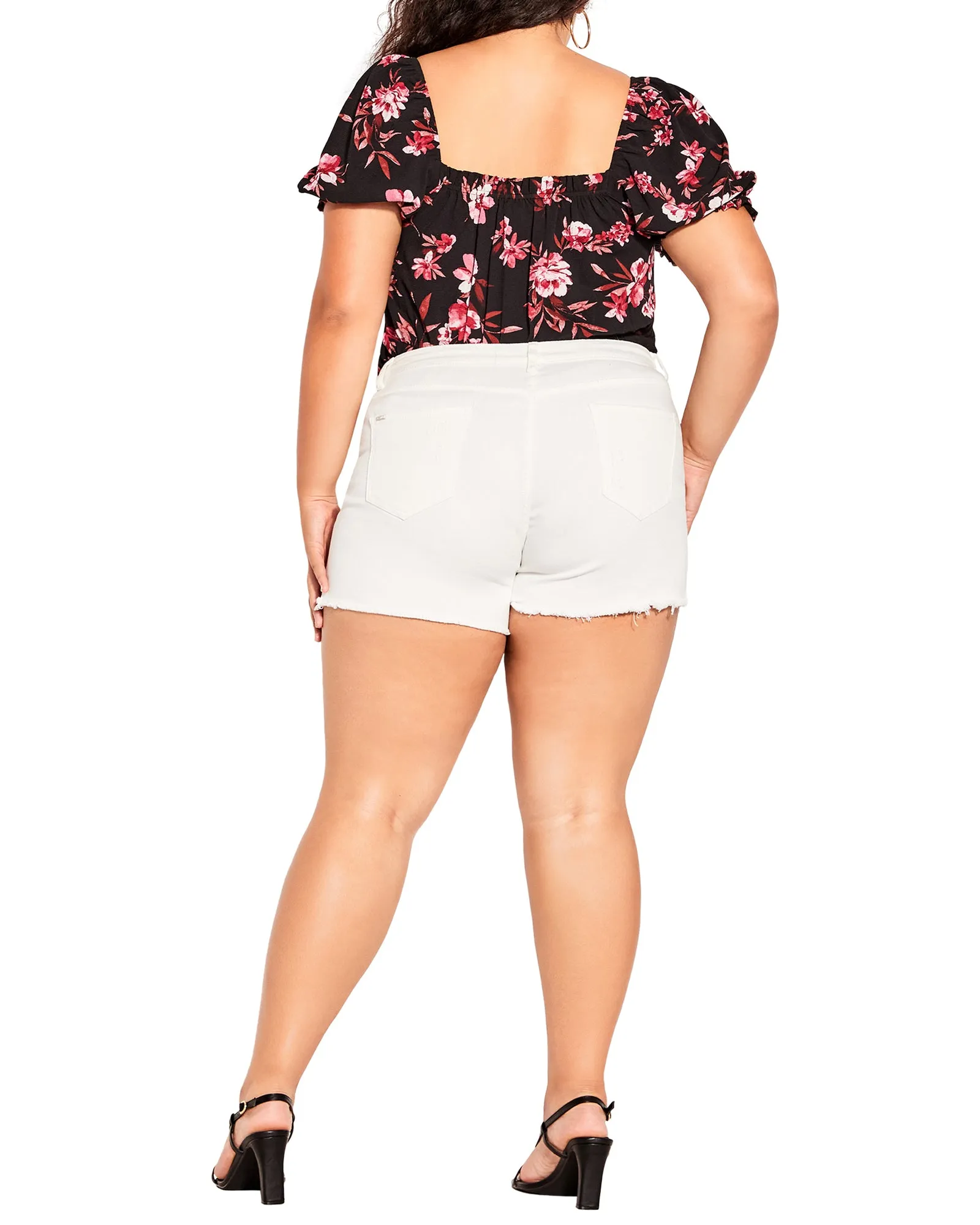 Samara Frayed Out Cotton Short | Ivory