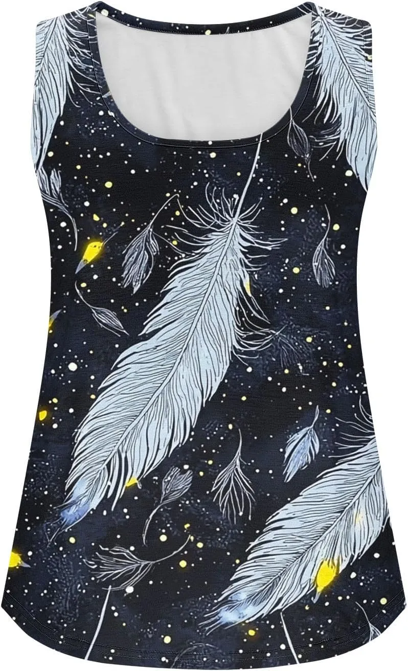 Summer Tank Tops for Women 2025 Printed V Neck Sleeveless Casual Tunic Camisole Soft Beach Vacation Dressy Tank Top