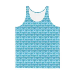 Unisex Tank Top Blue and White