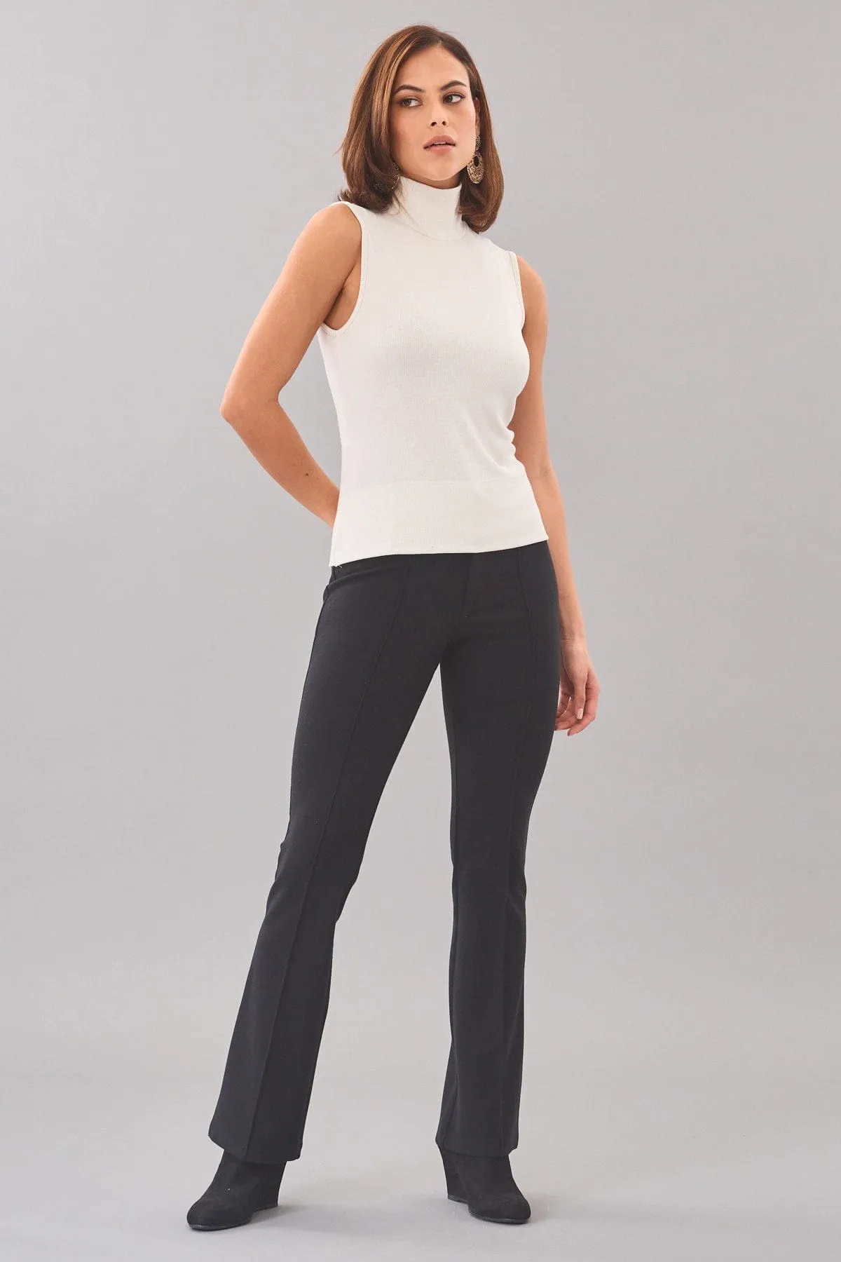 Wide Hem Rib-Knit Top