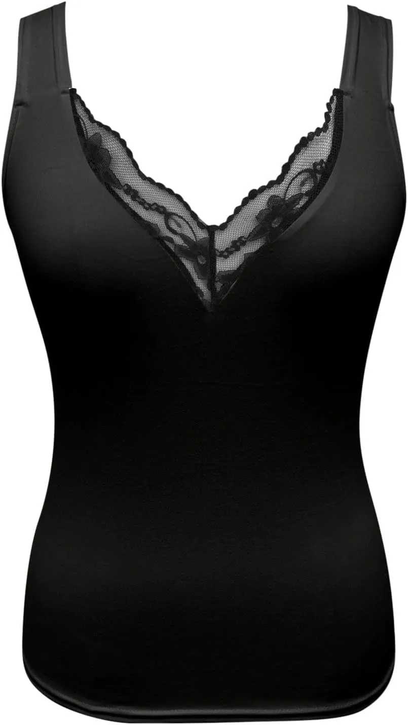 Women Fashion V Neck Floral Print Sleeveless Casual Backless Lace Tank Top Long Tops