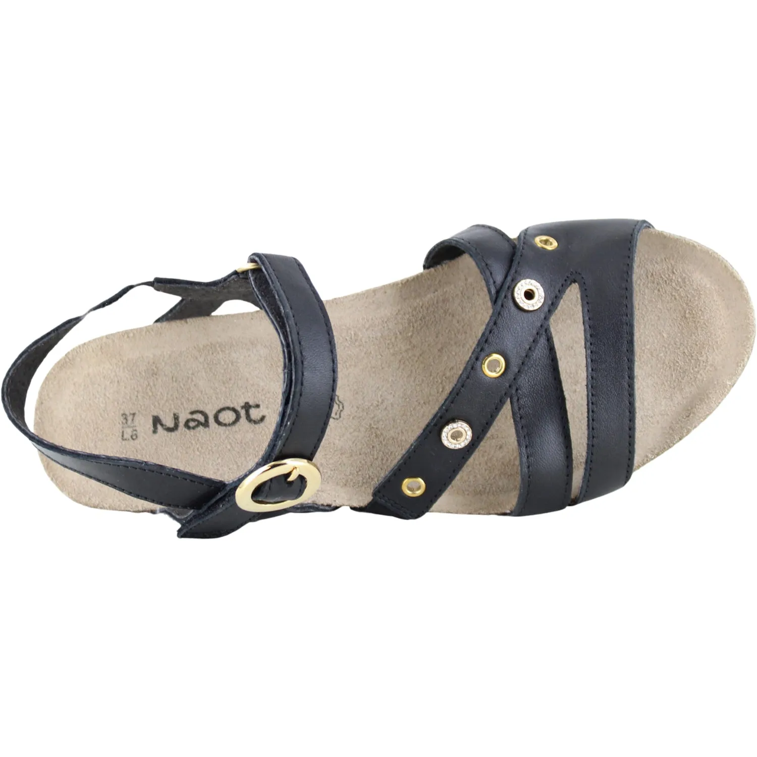 Women's Naot Sparkle Jet Black Leather